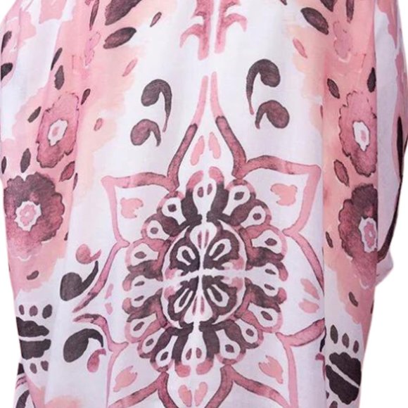 Floral Watercolor Print Kimono Cardigan Coverup One Size NWT - Picture 3 of 5
